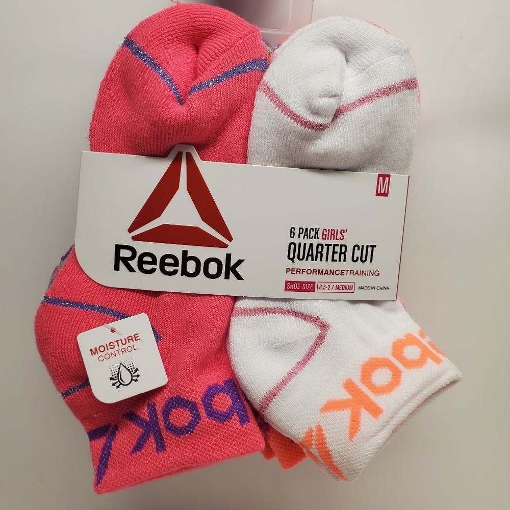 Reebok Girls Quarter Cut Socks